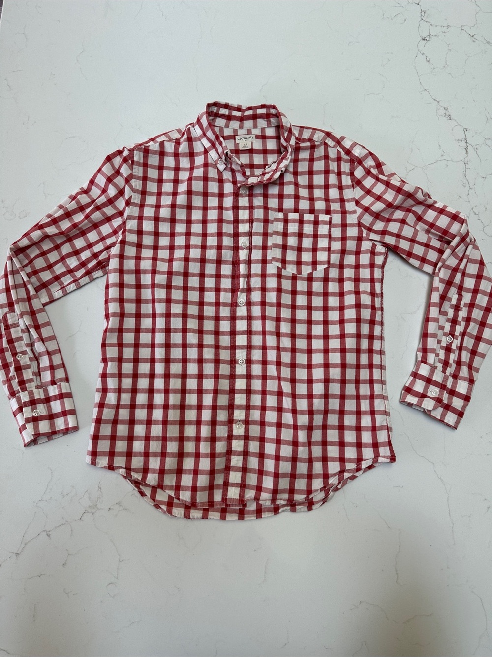 Crewcuts Red & White Check Button-Down Shirt